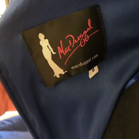 Mac Duggal royal blue open back/ long slip dress - Picture 8 of 8